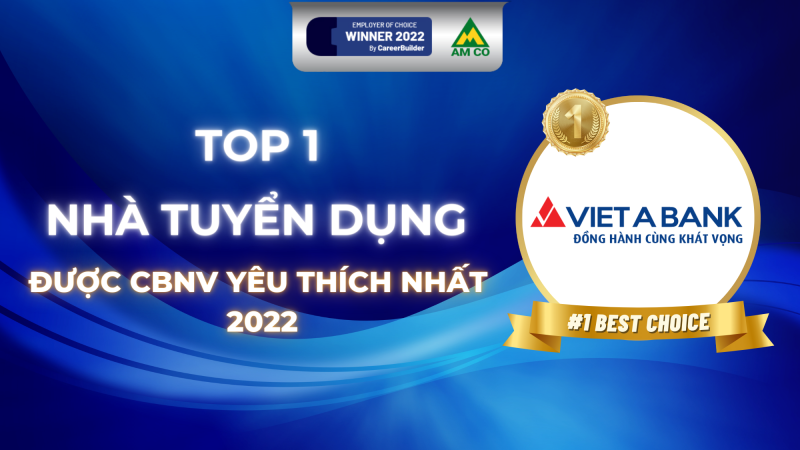 VietABank được vinh danh Top 1 Nhà tuyển dụng được yêu thích 2022.