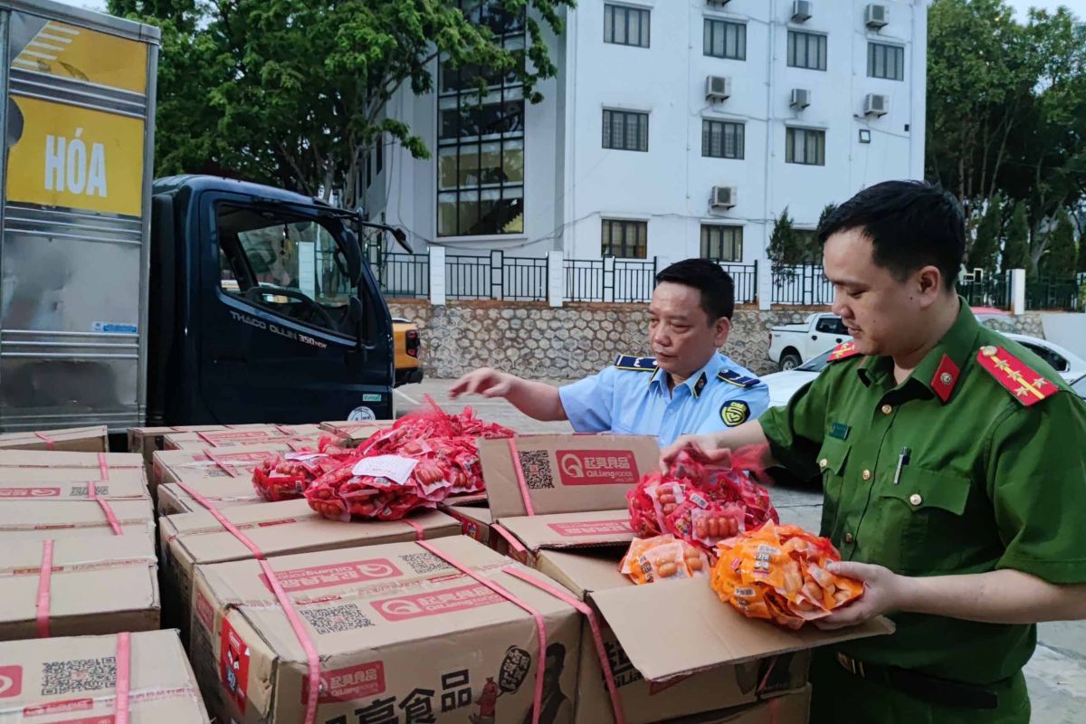 Lào Cai thu giữ hơn 66.000 sản phẩm đồ chơi trẻ em và xúc xích không rõ xuất xứ