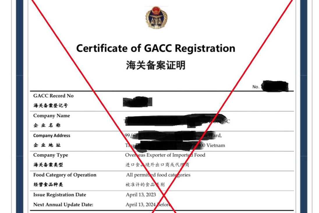 Cảnh báo giả mạo giấy chứng nhận xuất khẩu nông sản, thực phẩm sang Trung Quốc