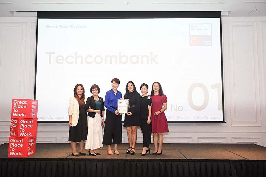 Techcombank – Top 1 Bảng xếp hạng nơi làm việc xuất sắc nhất Việt Nam 2023.