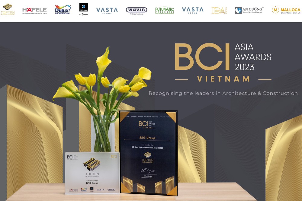 Tập đoàn BRG lần thứ năm được vinh danh “Top 10 Chủ đầu tư hàng đầu” tại lễ trao giải BCI Asia Awards 2023.