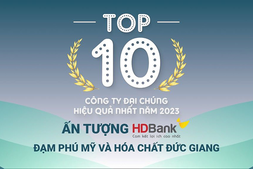 HDBank lọt Top 10 công ty đại chúng hiệu quả nhất năm 2023.