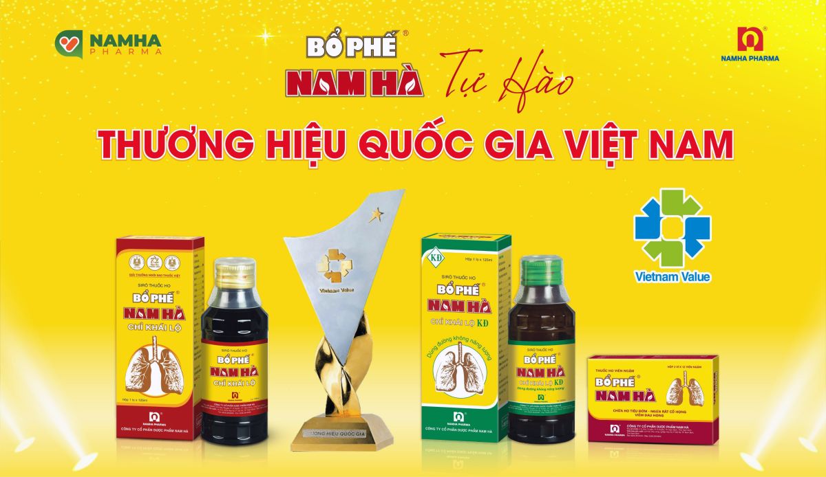 Bộ sản phẩm thuốc ho Bổ Phế Nam Hà trở thành Thương hiệu Quốc gia Việt Nam.