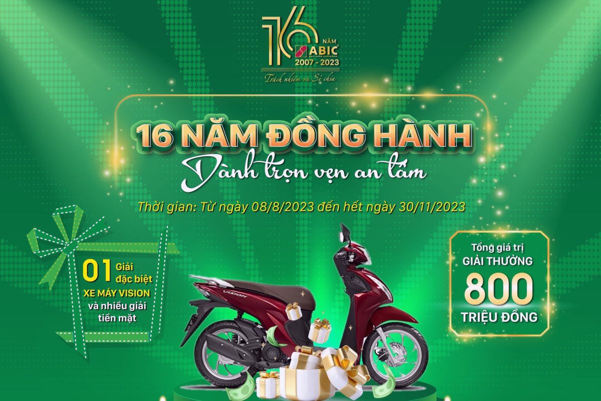 Bảo hiểm Agribank khuyến mại hấp dẫn nhân dịp 16 năm thành lập