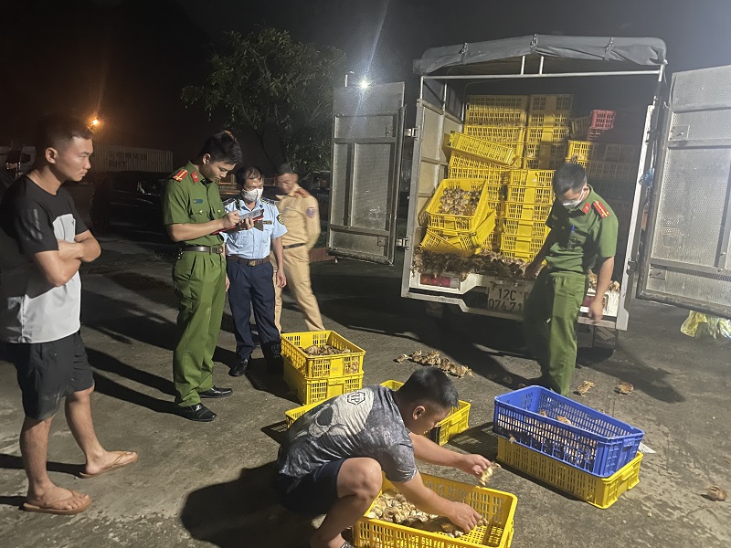 Lực lượng liên ngành tỉnh Lạng Sơn kiểm tra hàng hóa vi phạm