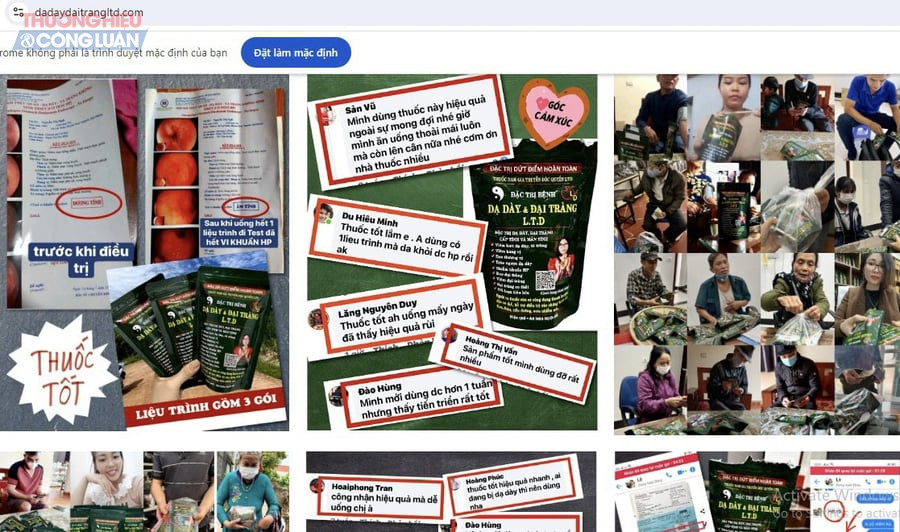 Trên trang web https://dadaydaitrangltd.com/ được quảng cáo và sử dụng nhiều hình ảnh thể hiện là bệnh nhân chia sẻ có dấu hiệu vi phạm luật quảng cáo