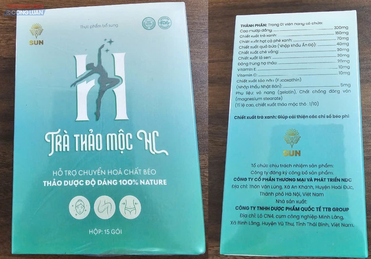 Sản phẩm Thực phẩm bổ sung Trà thảo mộc HC đang được lưu hành trên thị trường