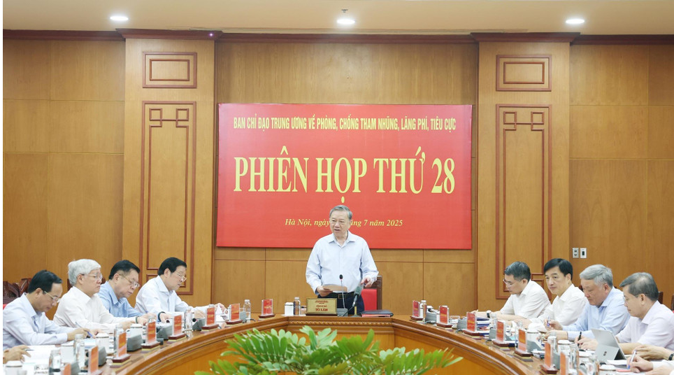Tổng Bí thư chủ trì Phiên họp về phòng chống tham nhũng, lãng phí, tiêu cực