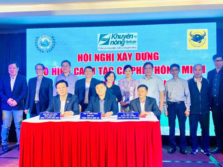 Chương trình Canh tác cà phê thông minh do Công ty CP Phân bón Bình Điền phối hợp với Trung tâm Khuyến nông Quốc gia và Viện Khoa học Kỹ thuật nông lâm nghiệp Tây Nguyên triển khai thực hiện tại các tỉnh Tây Nguyên - Ảnh: VGP/Lê Nguyễn