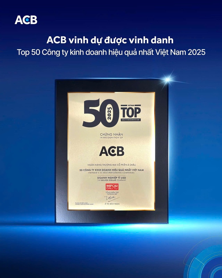 ACB vinh dự được vinh danh 50 Công ty kinh doanh hiệu quả nhất Việt Nam 2025