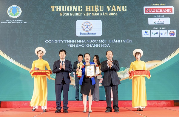 Yến sào Khánh Hòa được tôn vinh “Thương hiệu Vàng Nông nghiệp Việt Nam 2025”