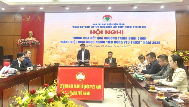 Ông Phạm Anh Tuấn, Phó Chủ tịch Thường trực Ủy ban MTTQ Việt Nam TP. Hà Nội, Phó Trưởng Ban chỉ đạo Cuộc vận động phát biểu tại hội nghị. Ảnh: VGP/TL