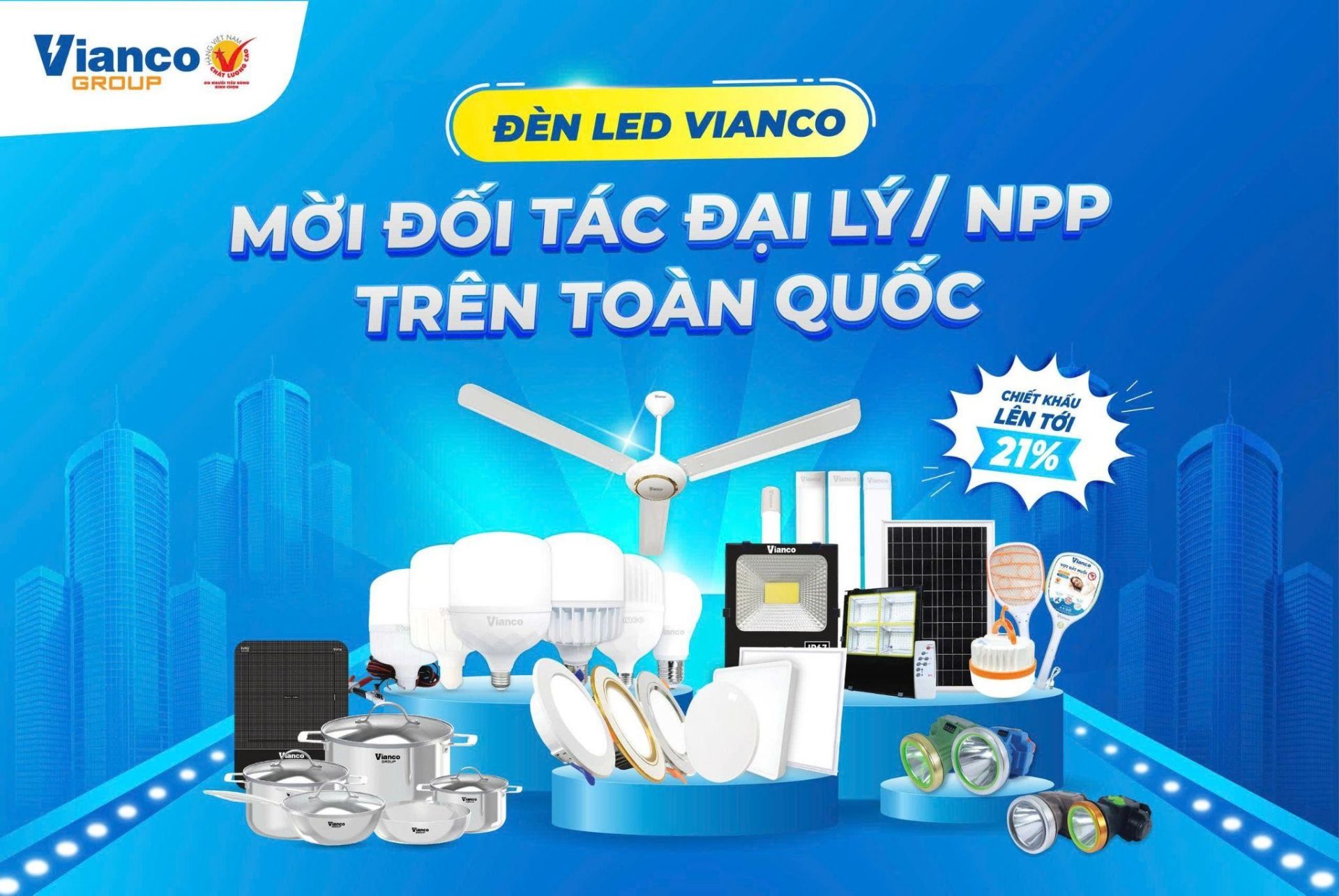 Vianco mời hợp tác nhà phân phối, đại lý kinh doanh đèn LED trên toàn quốc