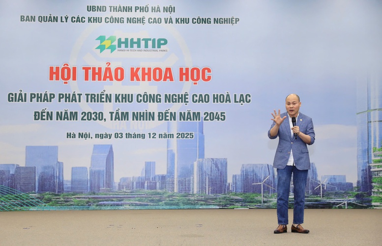 Ông Nguyễn Tử Quảng - CEO Tập đoàn công nghệ Bkav chia sẻ các kinh nghiệm của quốc tế và đưa ra các kiến nghị để khu công nghệ cao Hòa Lạc trở thành Silicon Valley của Việt Nam.