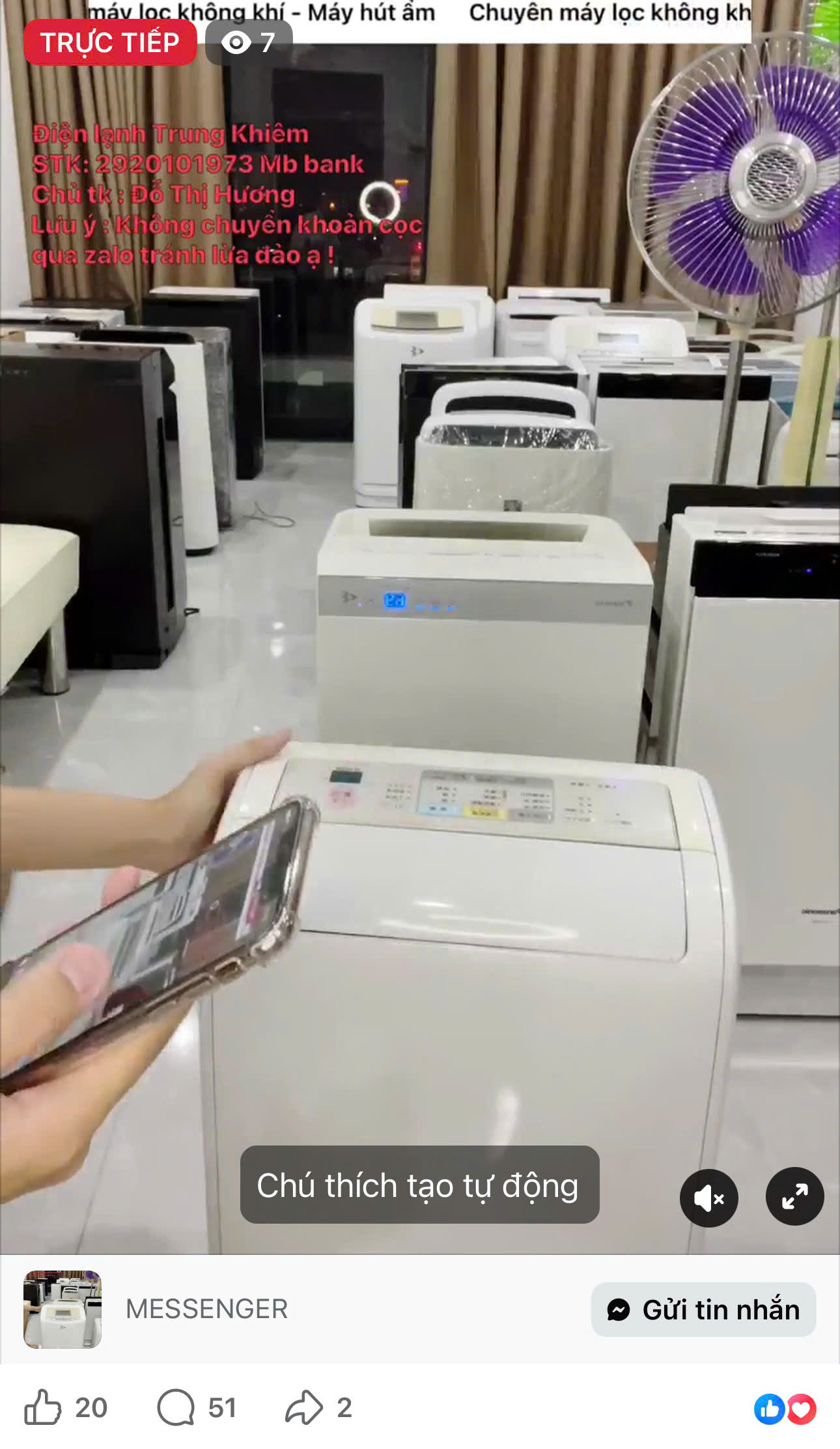 Điện máy trực tiếp livestream giới thiệu sản phẩm để tiếp cận khách hàng tốt hơn. (Ảnh: chụp màn hình)