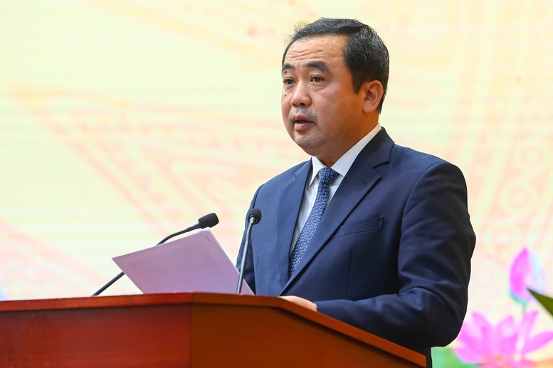 Bộ trưởng Trần Đức Thắng khẳng định, với nền tảng đ&atilde; được tạo dựng trong giai đoạn 2021-2025, ng&agrave;nh NN&MT sẽ tiếp tục đ&oacute;ng g&oacute;p quan trọng v&agrave;o mục ti&ecirc;u ph&aacute;t triển của đất nước trong giai đoạn mới - Ảnh: VGP/ Đỗ Hương