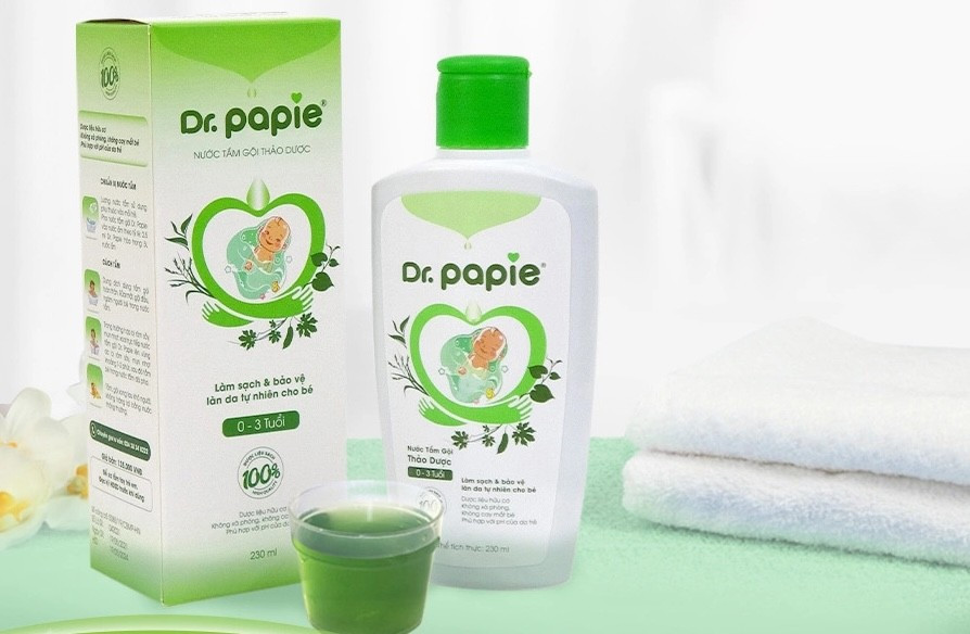Thu hồi trên toàn quốc lô nước tắm gội thảo dược Dr. Papie do vi phạm chỉ tiêu giới hạn vi sinh vật