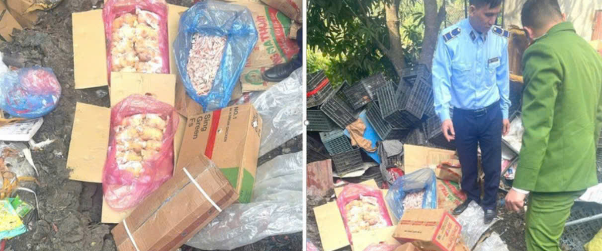 Gần 400 kg chân gà, thịt đông lạnh không rõ nguồn gốc bị phát hiện tại Sơn La