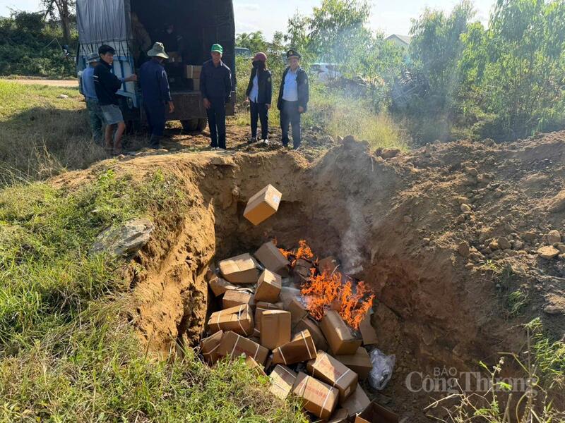 Tiêu hủy hơn 12.000 sản phẩm mỹ phẩm, thực phẩm ‘trôi nổi’