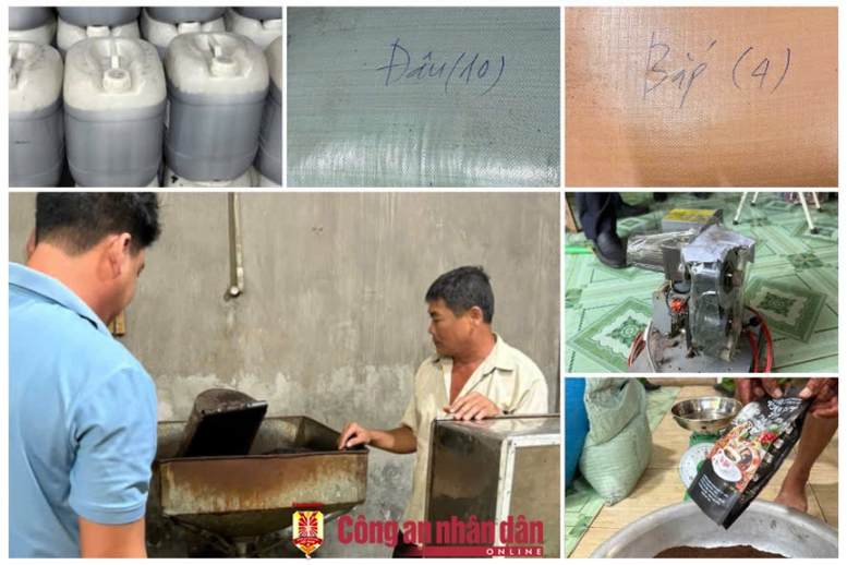 Triệt xóa đường dây sản xuất, buôn bán cà phê bột giả