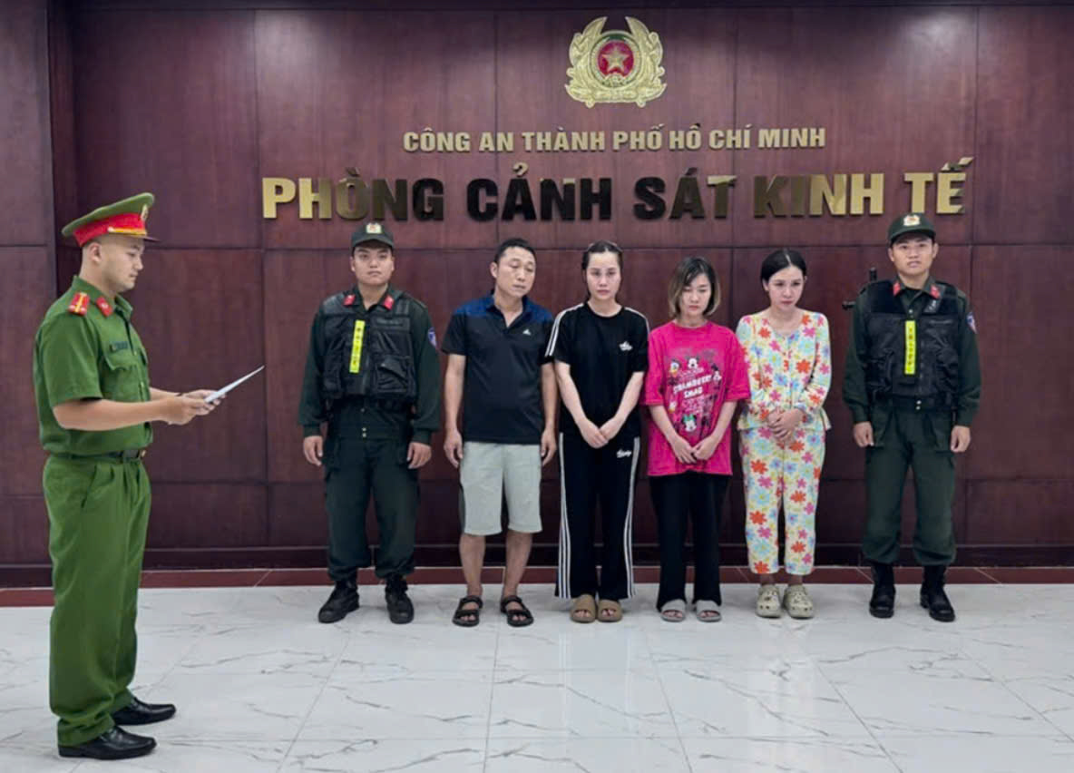 4 đối tượng bị khởi tố, bắt giữ. (Ảnh: CA)