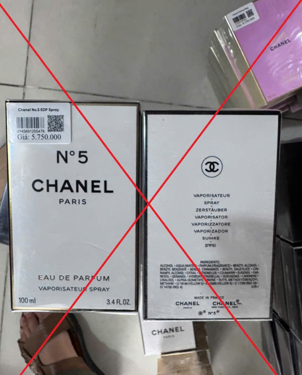 H&igrave;nh ảnh sản phẩm nước hoa giả m&agrave; c&aacute;c đối tượng bu&ocirc;n b&aacute;n tr&ecirc;n mạng. (Ảnh: CA)