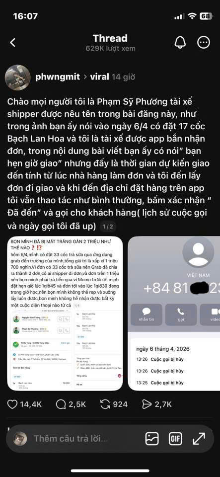 Shipper l&ecirc;n tiếng phẩn hồi. (Ảnh: MXH)