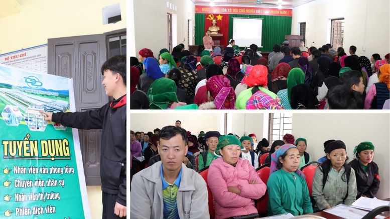 X&atilde; Sủng M&aacute;ng, tỉnh Tuy&ecirc;n Quang đưa th&ocirc;ng tin việc l&agrave;m về tận th&ocirc;n, bản - Ảnh: Sủng M&aacute;ng