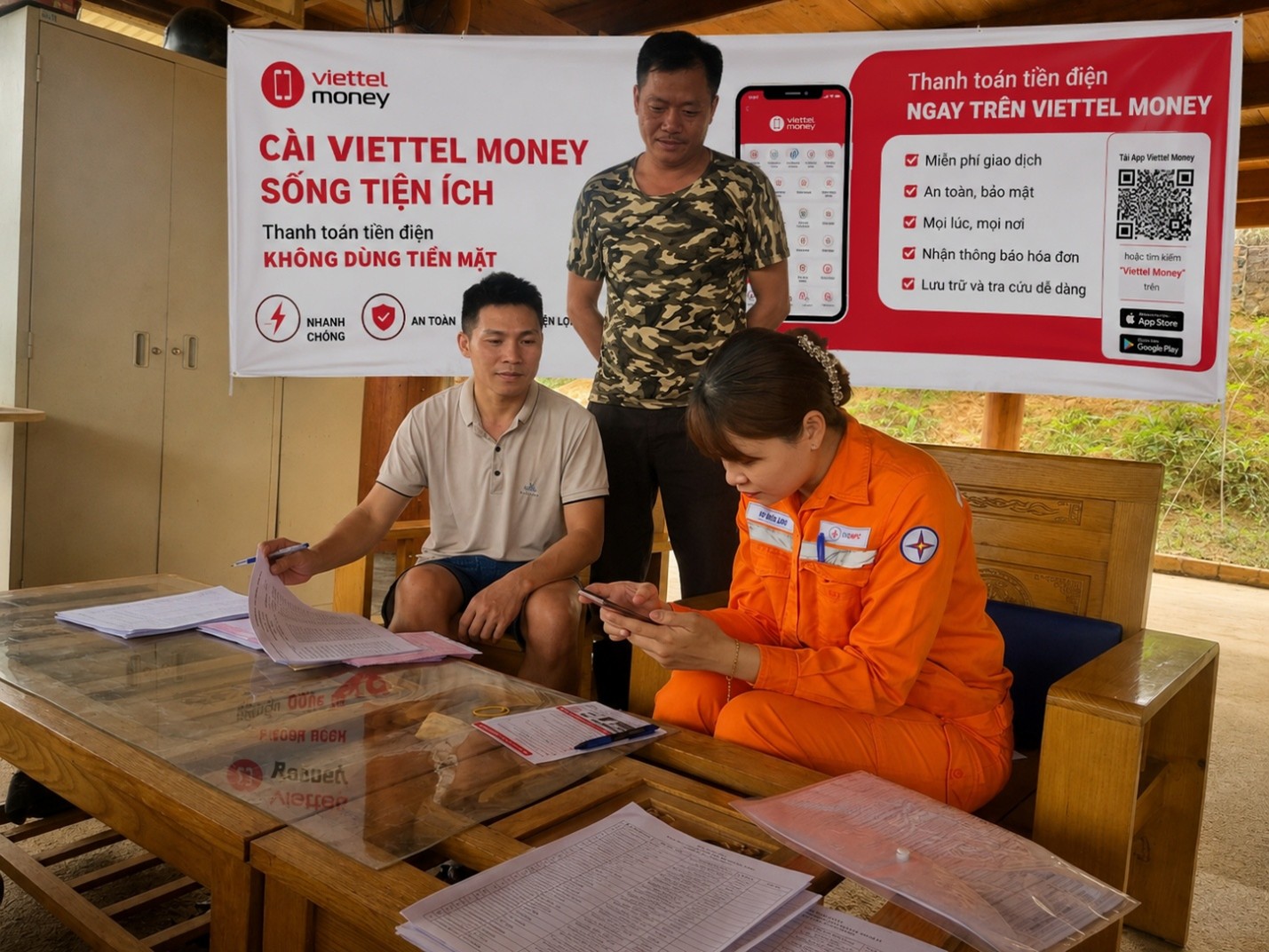 Điện lực Na Son đẩy mạnh chuyển đổi số dịch vụ thanh toán tiền điện