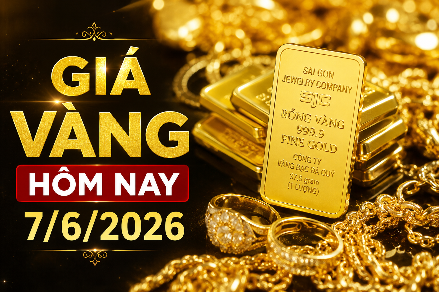 Giá vàng hôm nay 7/6: Lao dốc mạnh, SJC mất thêm 3 triệu đồng/lượng