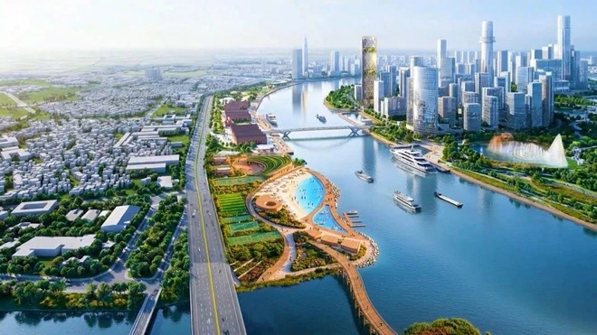 Phối cảnh c&ocirc;ng vi&ecirc;n Bến Nh&agrave; Rồng - Kh&aacute;nh Hội.