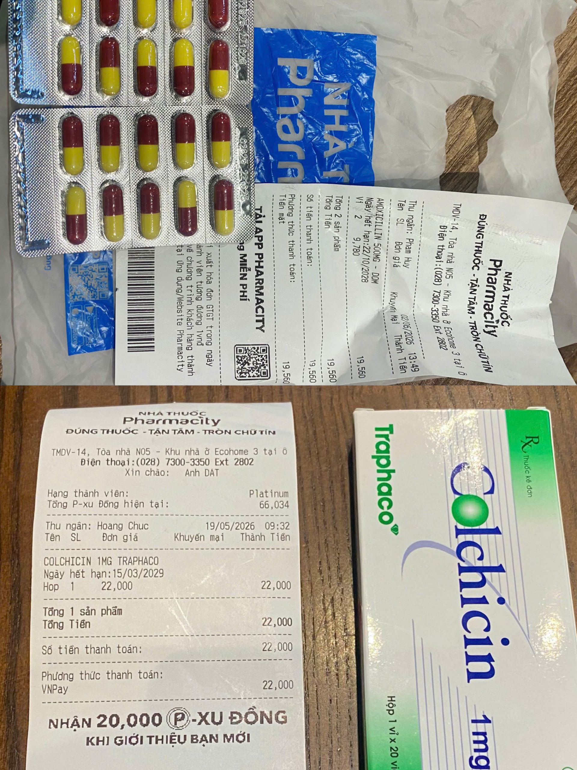 Ph&oacute;ng vi&ecirc;n ghi nhận trường hợp mua thuốc Colchicin 1mg tại cơ sở Pharmacity Ecohome 3 v&agrave; đặt mua Amoxicillin 500mg qua k&ecirc;nh trực tuyến m&agrave; chưa ghi nhận y&ecirc;u cầu xuất tr&igrave;nh đơn thuốc tại thời điểm khảo s&aacute;t.