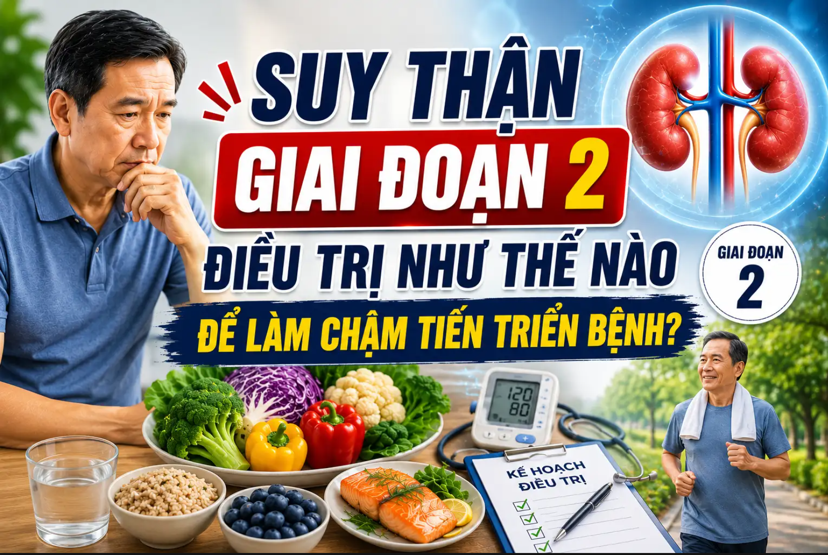 Suy thận giai đoạn 2 điều trị như thế nào để làm chậm tiến triển bệnh? 