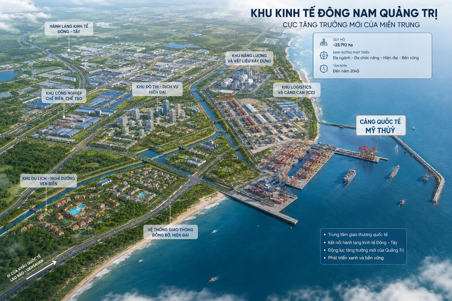 Quảng Trị đề xuất xây dựng Khu Thương mại tự do hơn 2.700 ha, kỳ vọng trở thành trung tâm logistics quốc tế