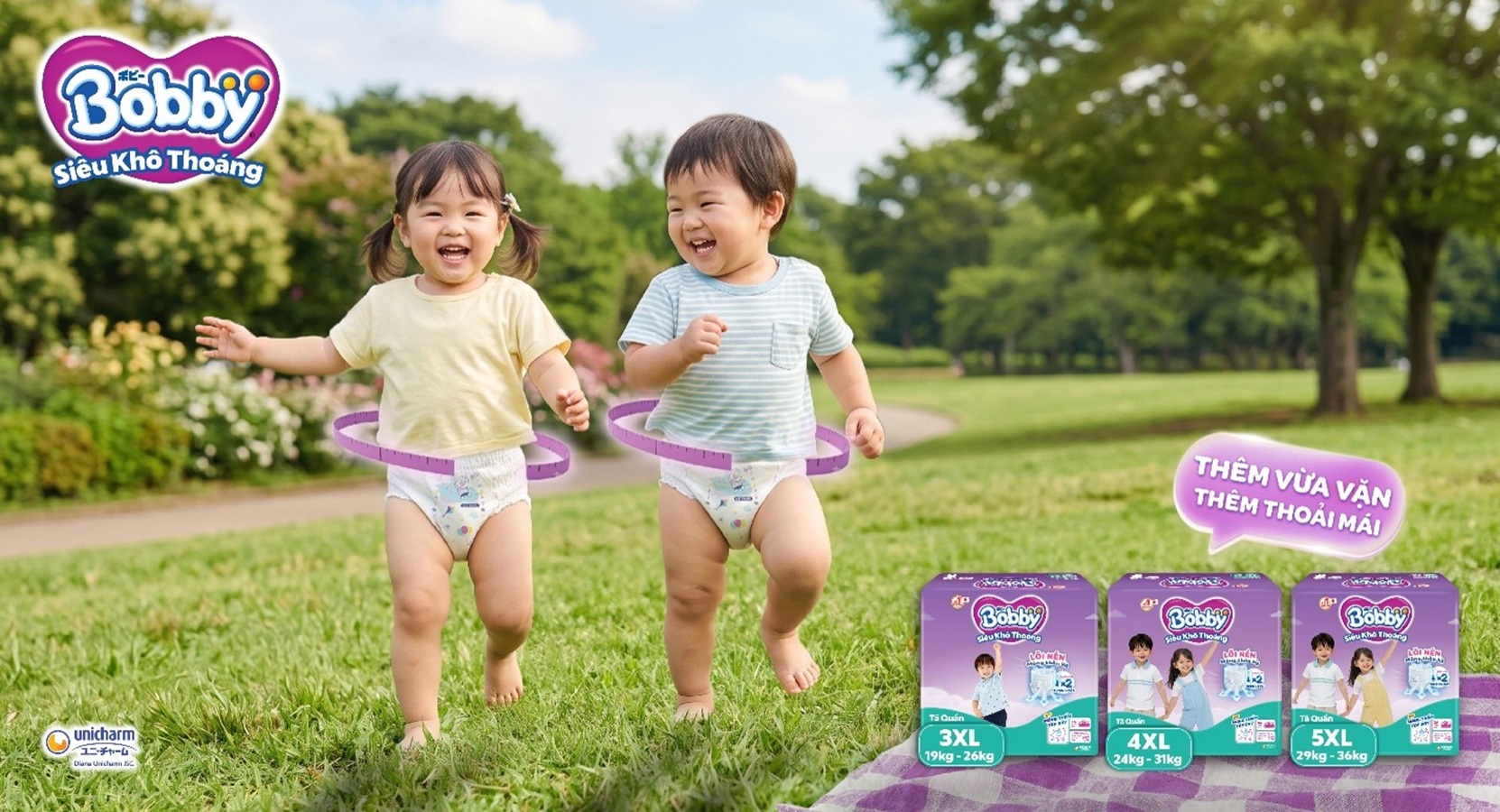 Bobby tiên phong mở rộng hệ size tã quần tới 5XL, đồng hành cùng trẻ em đến 36kg