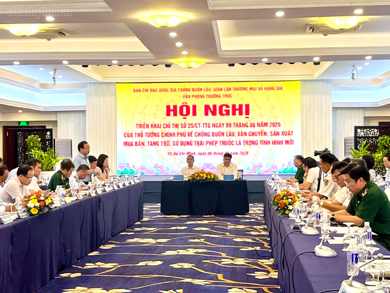 Văn ph&ograve;ng Thường trực Ban Chỉ đạo Ban Chỉ đạo 389 quốc gia tổ chức Hội nghị triển khai Chỉ thị số 25/CT-TTg của Thủ tướng Ch&iacute;nh phủ về tăng cường ph&ograve;ng, chống bu&ocirc;n lậu, vận chuyển, mua b&aacute;n, t&agrave;ng trữ v&agrave; sử dụng tr&aacute;i ph&eacute;p thuốc l&aacute; trong t&igrave;nh h&igrave;nh mới ng&agrave;y 6/8 tại TPHCM - Ảnh: VGP/LA