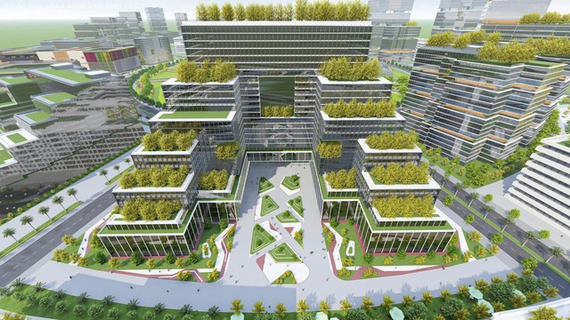 Phối cảnh một phần Khu c&ocirc;ng nghệ cao sinh học H&agrave; Nội.