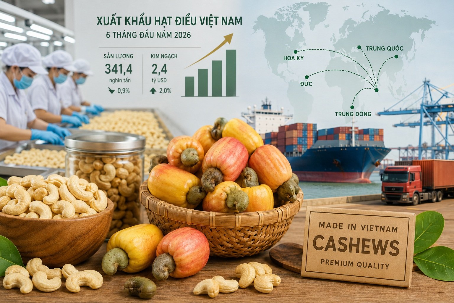 Ngành điều trước bài toán kép: Giữ nguồn nguyên liệu, bảo toàn lợi nhuận