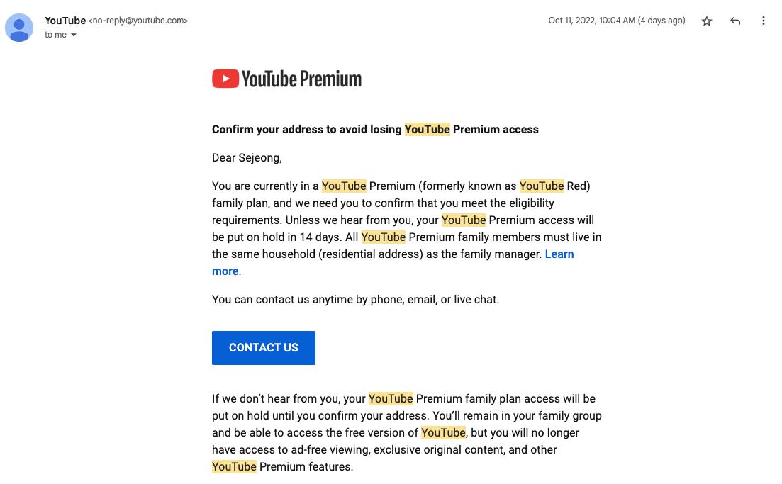 YouTube siết Premium Family: Người dùng khác địa chỉ có thể mất quyền Premium sau 14 ngày