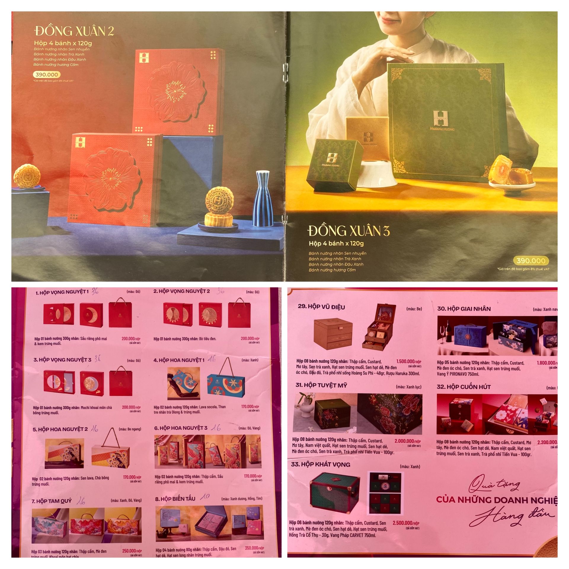 ảng gi&aacute; tham khảo một số sản phẩm b&aacute;nh Trung thu Hương Mai Mooncake v&agrave; Maison Mooncake năm 2026 được ph&oacute;ng vi&ecirc;n ghi nhận