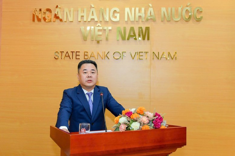 Ph&oacute; Thống đốc NHNN Nguyễn Ngọc Cảnh ph&aacute;t biểu tại H&ocirc;i nghị - Ảnh: chinhphu.vn