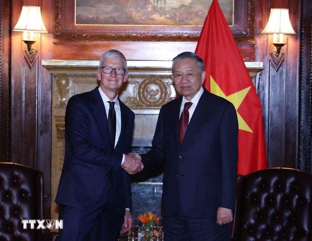 Tổng Bí thư, Chủ tịch nước Tô Lâm tiếp lãnh đạo Tập đoàn Apple