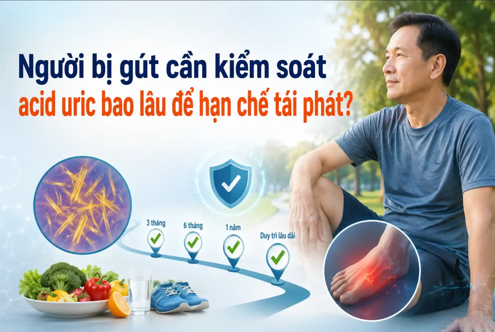 Người bị gút cần kiểm soát acid uric bao lâu để hạn chế tái phát?