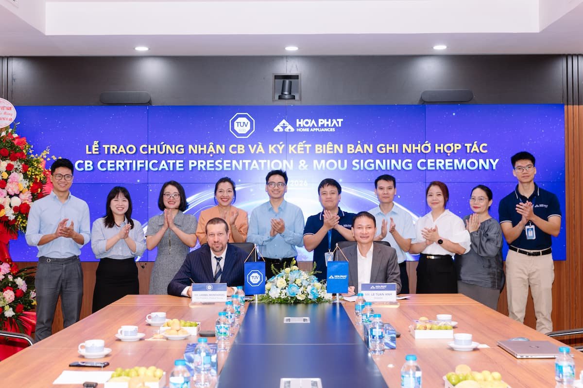 Sản phẩm của Điện máy gia dụng Hòa Phát đạt chứng nhận CB của TÜV SÜD