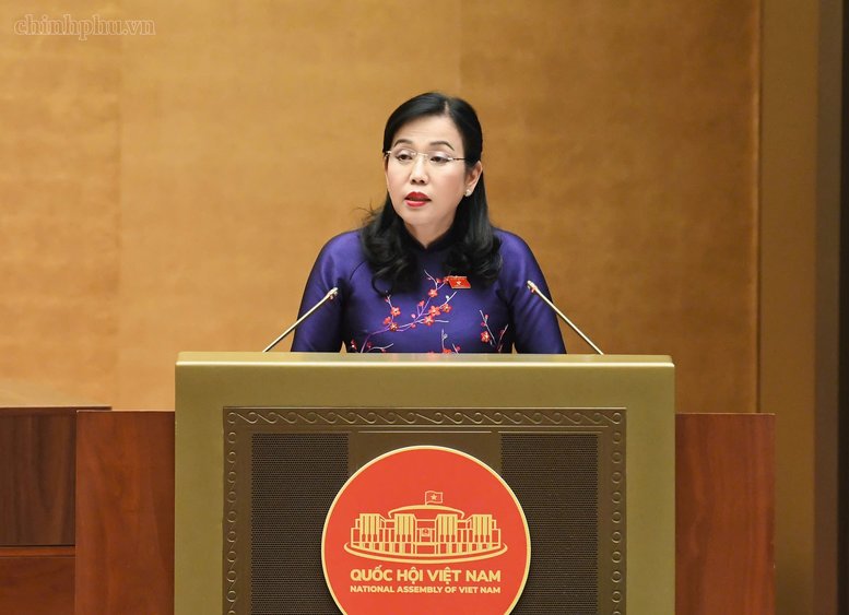 Chủ nhiệm Ủy ban Khoa học, C&ocirc;ng nghệ v&agrave; M&ocirc;i trường Nguyễn Thanh Hải b&aacute;o c&aacute;o thẩm tra về dự &aacute;n Luật - Ảnh: chinhphu.vn/Nhật Bắc