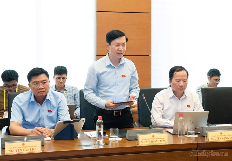 Đại biểu Nguyễn Ho&agrave;ng T&ugrave;ng (tỉnh Lạng Sơn) ph&aacute;t biểu - Ảnh: chinhphu.vn/Nhật Bắc
